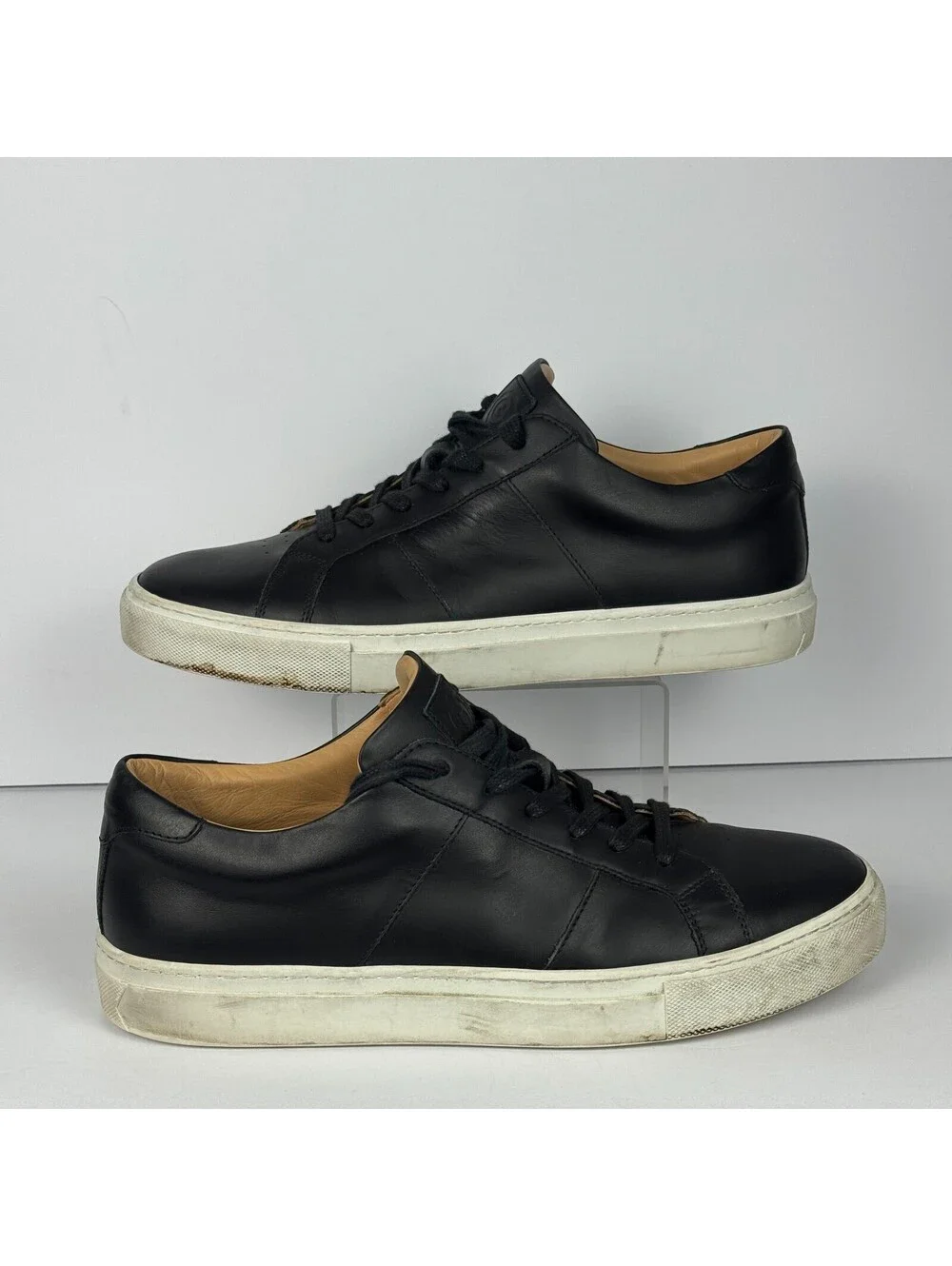 Greats Brooklyn Royale Mens Size 10 Black Leather Sneakers Shoes Made in Italy